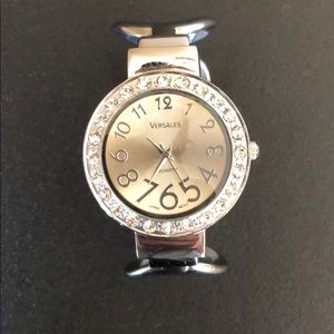 Stainless Steel Women’s Studded Watch-Bracelet